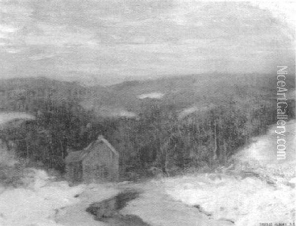 Mill Damm In Winter Oil Painting - Ernest Albert