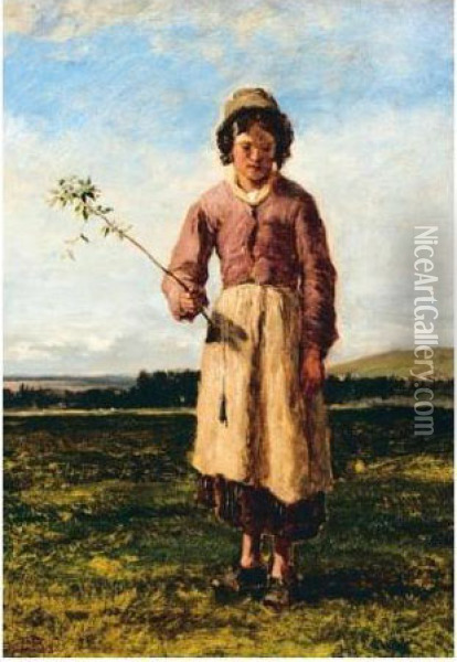 The Country Girl Oil Painting - Constant Troyon