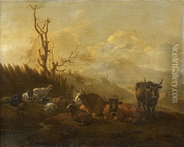 Paysage Au Troupeau Oil Painting - Willem Romeyn