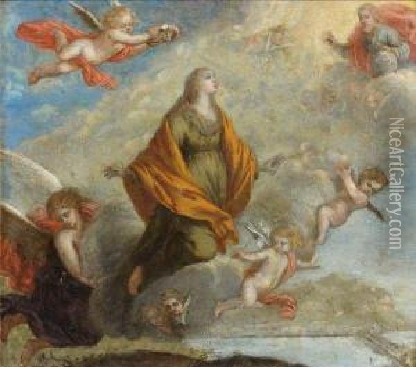 Une Sainte Rejoignant Le Ciel Oil Painting - Pieter van Lint