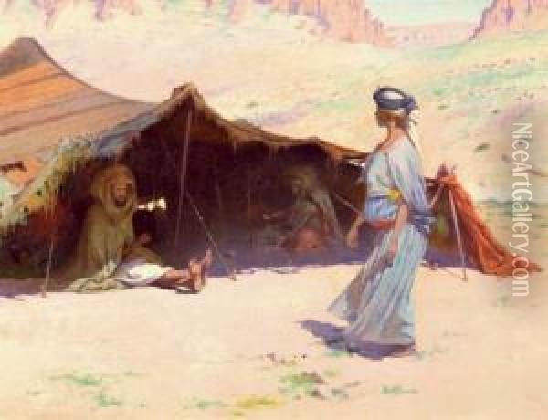 The Desert Camp Oil Painting - Charles James Theriat