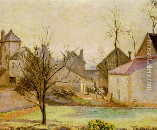 Cour De Ferme A Pontoise Oil Painting - Camille Pissarro