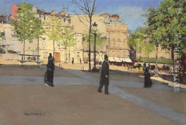 Place Ensoleillee Oil Painting - Jean Beraud