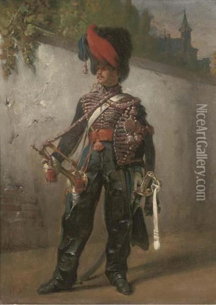 A Trumpeter Oil Painting - Horace Vernet