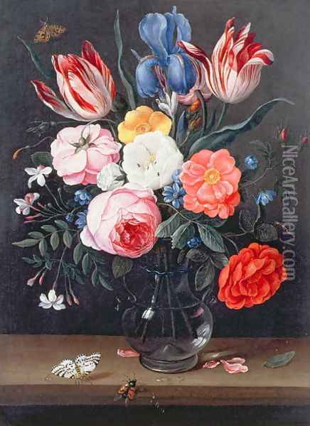 Still Life of Flowers in a Vase 2 Oil Painting - Jan van Kessel