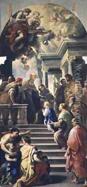 The Presentation of the Virgin at the Temple Oil Painting - Luca Giordano