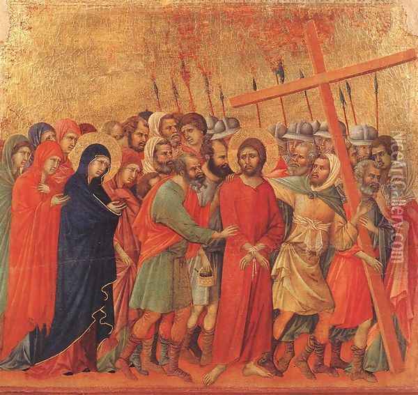 Way to Calvary 1308-11 Oil Painting - Duccio Di Buoninsegna