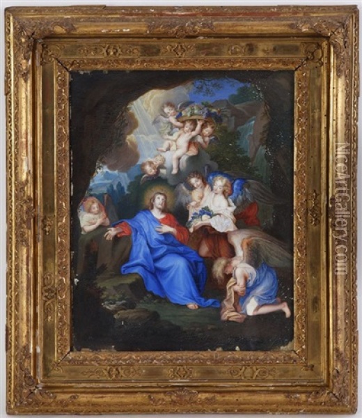 Christ Dans Le Desert Servi Par Des Anges Oil Painting - Antoine Coypel
