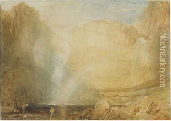 High Force, Fall of the Trees, Yorkshire, 1816 Oil Painting - Joseph Mallord William Turner