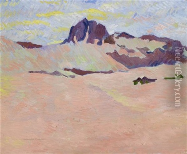 Schneelandschaft Bei Maloja - Piz Lagrev Oil Painting - Giovanni Giacometti
