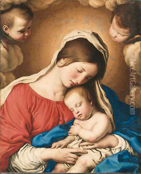 The Madonna and Child Oil Painting - Giovanni Battista Salvi, Il Sassoferrato