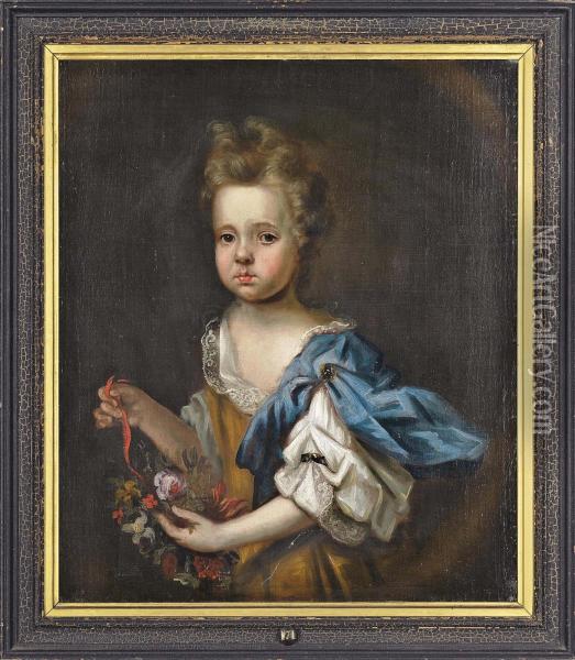 Portrait Of A Young Girl Oil Painting - Charles d' Agar