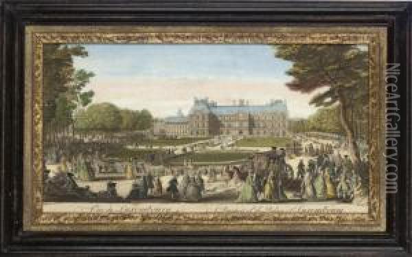 A Prospect Of The Palace Oil Painting - Jacques Rigaud