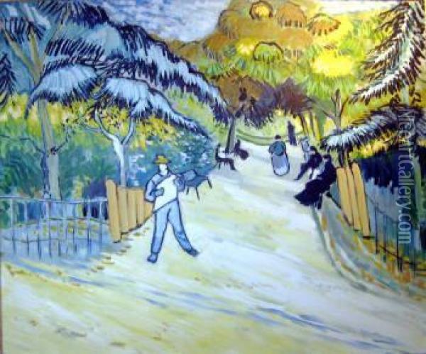 Entrance To The Public Park Arles Oil Painting - Vincent Van Gogh