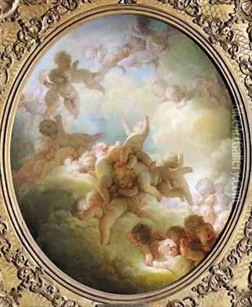 The Swarm of Cupids Oil Painting - Jean-Honore Fragonard