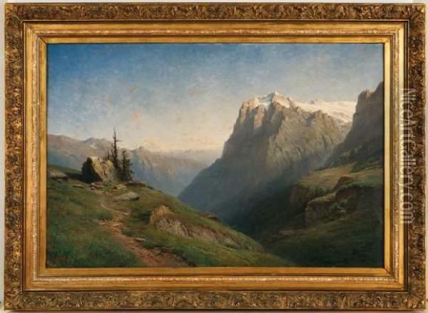 Paysage De Montagne Oil Painting - Leberecht Lortet