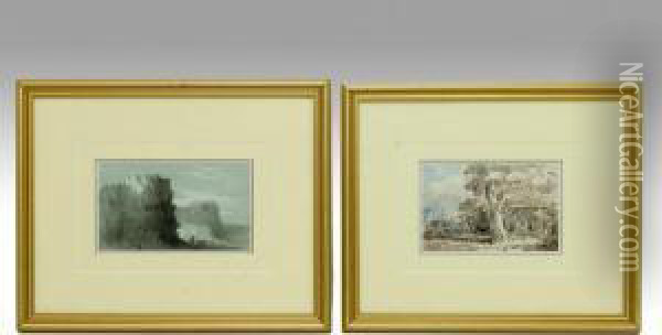 Pair Of Watercolours Oil Painting - Henry Martin Pope