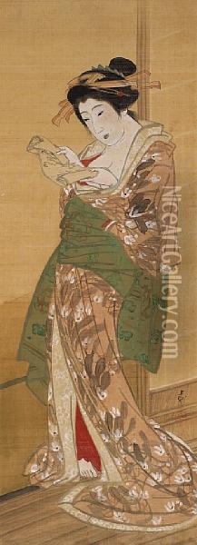 A Bijin Oil Painting - Mihata Joryu