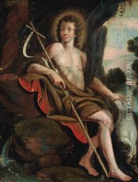 Saint John The Baptist In The Wilderness Oil Painting - Simon de Vos