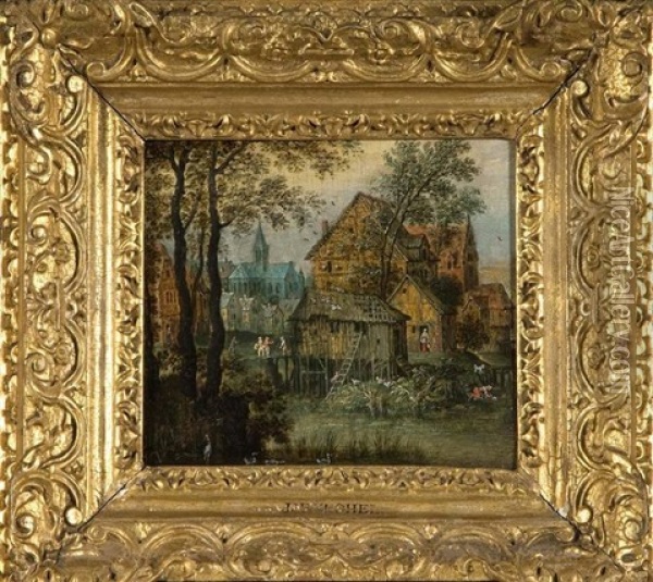 Scene De Village Oil Painting - Jan Brueghel the Elder