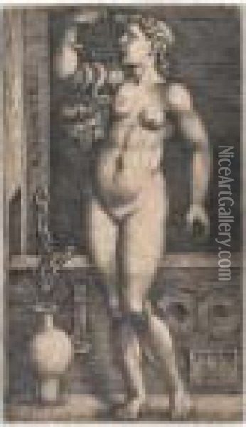 Cleopatra Standing. Oil Painting - Hans Sebald Beham