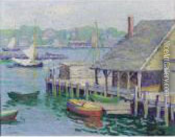 The Old Boat House, Gloucester Oil Painting - Fern Isabel Coppedge
