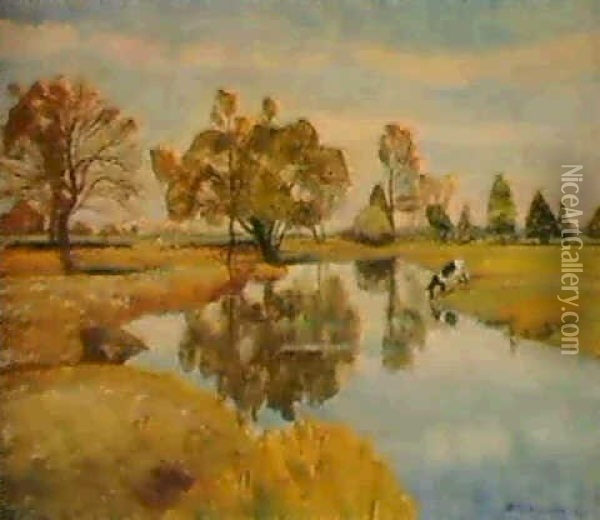 Landschaft Oil Painting - Otto Modersohn