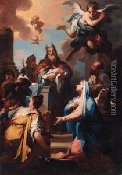 The Presentation In The Temple Oil Painting - Giovanni Camillo Sagrestani