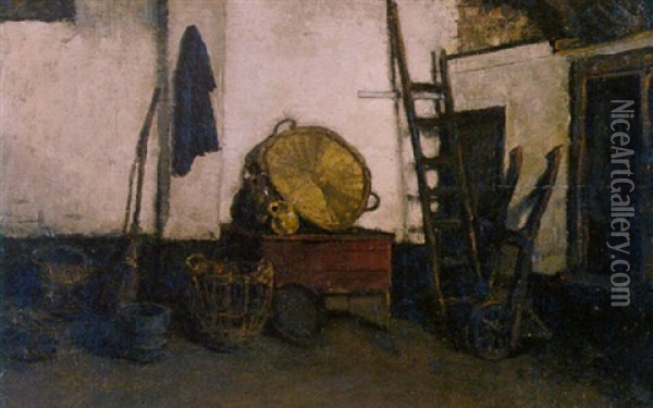 Stalinterieur Oil Painting - Johannes Evert Hendrik Akkeringa