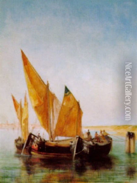 Fischer Vor Venedig Oil Painting - Ignaz Marcel Gangengigel
