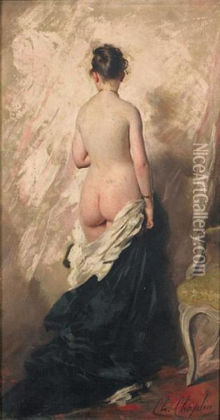 Femme Nue, Vue De Dos. Oil Painting - Charles Josua Chaplin