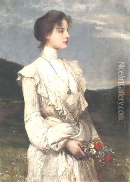 Soring Portrait of Ilona Lippich 1894 Oil Painting - Roelandt Jacobsz Savery