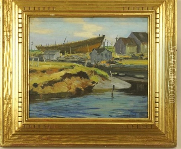 Harbor Scene Oil Painting - Henry Bayley Snell