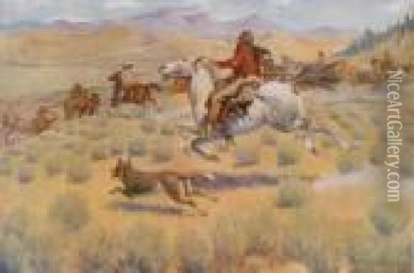 The Gathering Of The Trappers Oil Painting - Frederic Remington