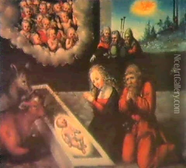 L'adoration Des Berges Oil Painting - Lucas Cranach the Elder