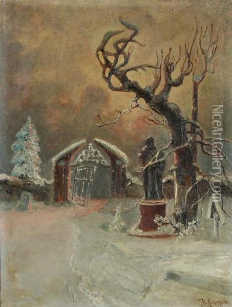 Winter Park Oil Painting - Iulii Iul'evich (Julius) Klever