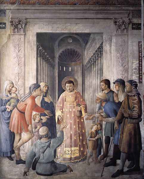 St Lawrence Distributing Alms Oil Painting - Giotto Di Bondone
