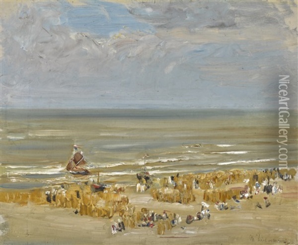 Strand Von Noordwijk (beach Of Noordwijk) Oil Painting - Max Liebermann