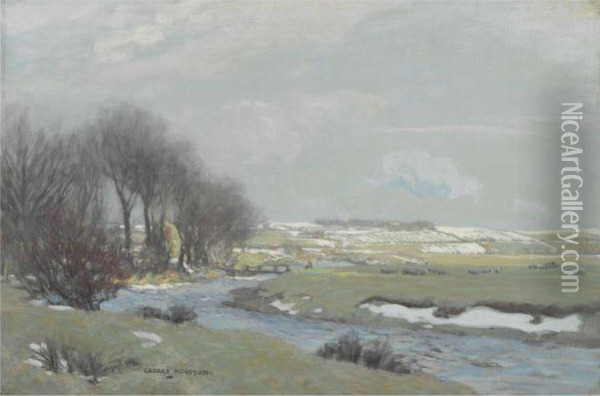 Winter Landscape, Ayrshire Oil Painting - George Houston