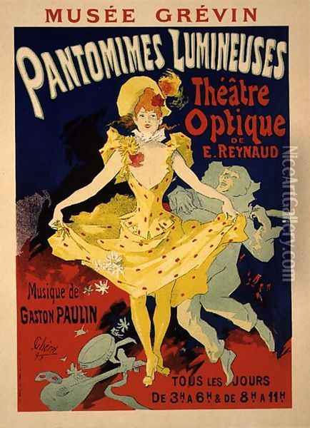 Reproduction of a Poster Advertising 'Pantomimes Lumineuses' at the Musee Grevin, 1892 Oil Painting - Jules Cheret