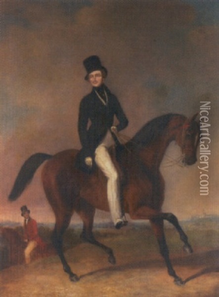 A Gentleman On Horseback Oil Painting - George Henry Laporte