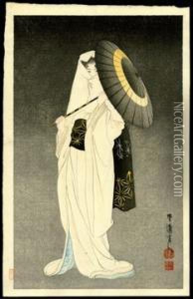 Spirit Of The Heron Maiden Oil Painting - Kokyo Taniguchi