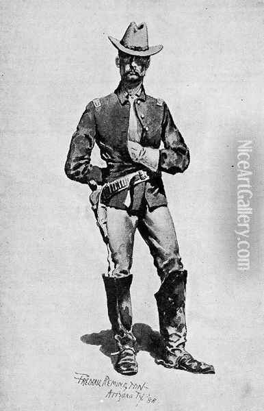 Lieutenant James M. Watson, Tenth Cavalry Oil Painting - Frederic Remington
