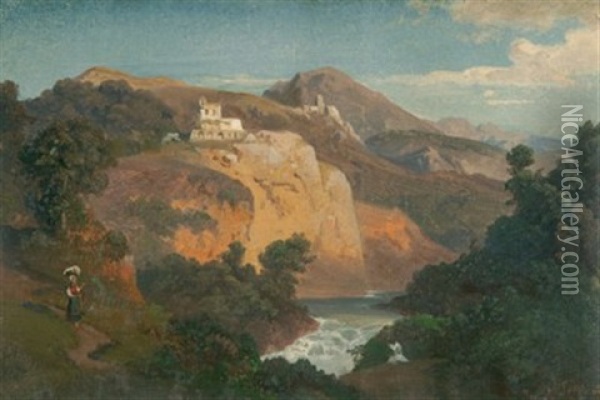 Landschaft Im Apennin Oil Painting - Bernhard Fries