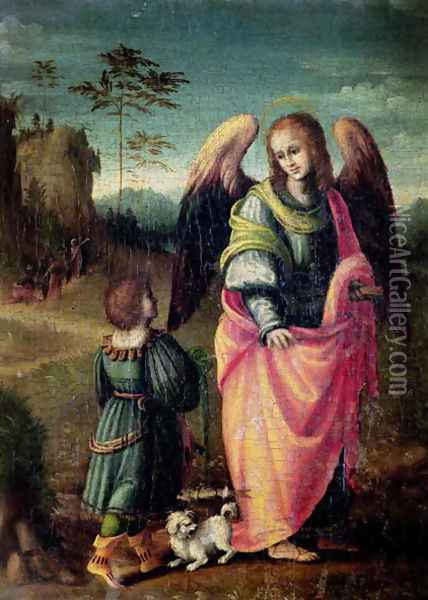 Tobias and the Angel Oil Painting - Francesco Ubertini Verdi Bachiacca