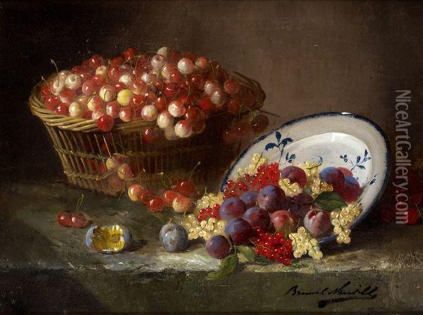 Nature Morte Aux Raisins Et Figues Oil Painting - Alphonse de Neuville