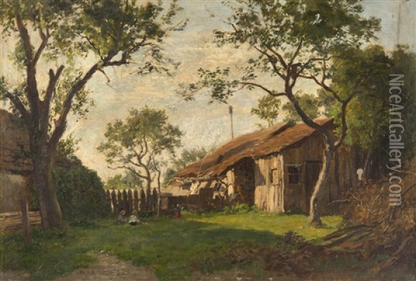 Bauernhof In Gern Bei Munchen Oil Painting - Philipp Roeth