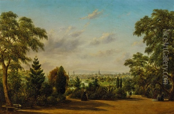 Melbourne From The Botanical Gardens Oil Painting - Henry C. Gritten