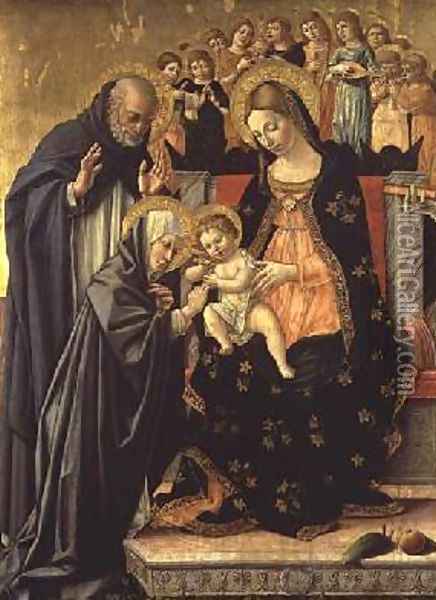 Mystic Marriage of St Catherine Oil Painting - (Salimbeni) Lorenzo da Sanseverino