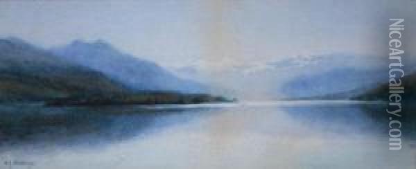Long Island, Lake Wakatipu, New Zealand Oil Painting - William Joseph Wadham